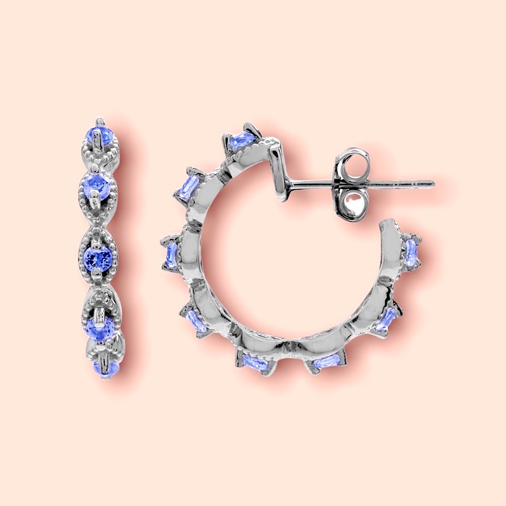 14K White Gold over .925K SS 0.68CT Sapphires